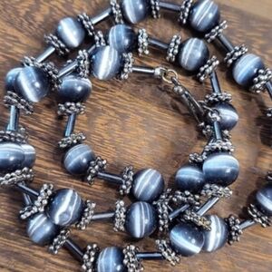 Vintage Southwestern Glass Bead Necklace Toggle Closure
